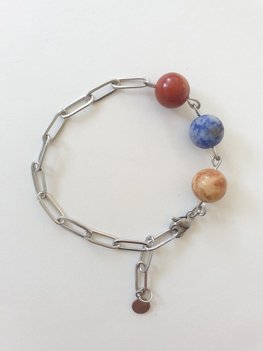 bransoletki z kamieni naturalnych Bransoletka FANABERIA jaspis czerwony, jaspis niebieski, jaspis cesarski