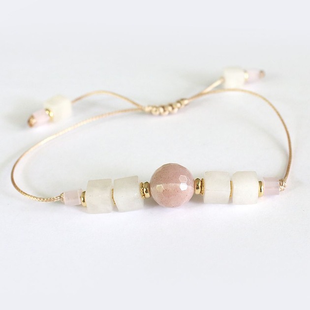 bransoletki złote Moc Kreacji - Kamień słoneczny i kalcyt