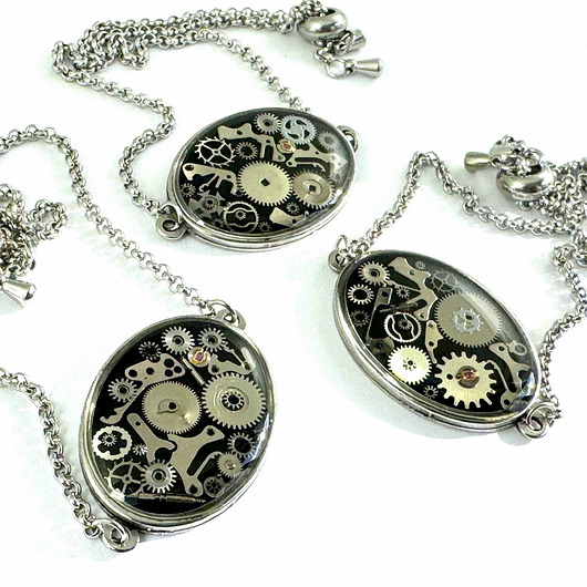 bransoletki z żywicy Bransoletka owalna - zatrzymaj czas - czarna