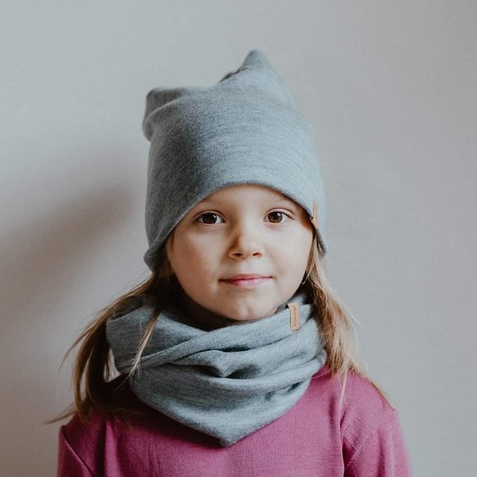 czapki dziecięce Ana Moroles, Czapka 100% merino, szara