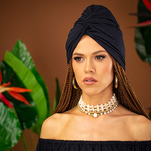opaski do włosów Turban - Czarny