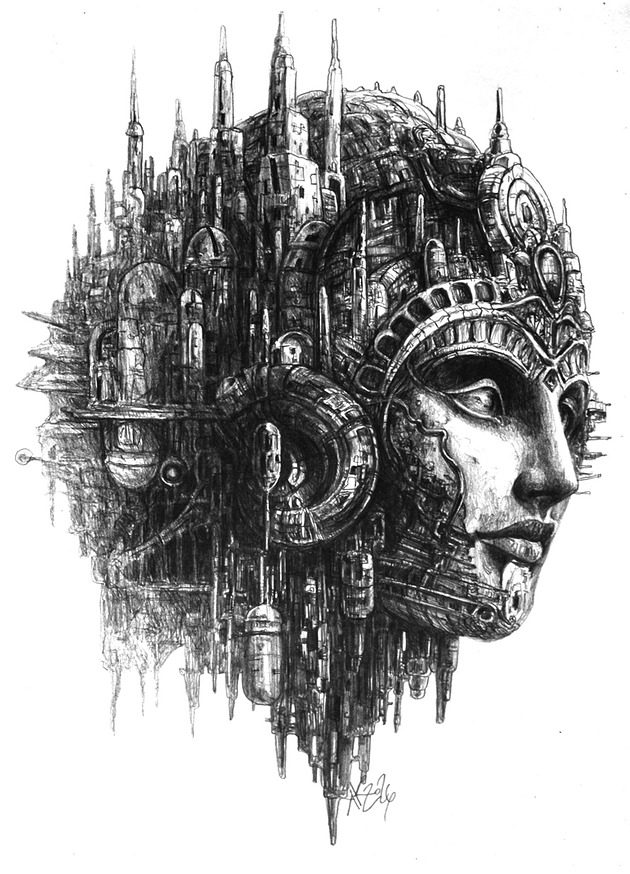 grafiki i ilustracje Kiedy przeszłość i przyszłość w jednym splata się spojrzeniu  *rysunek