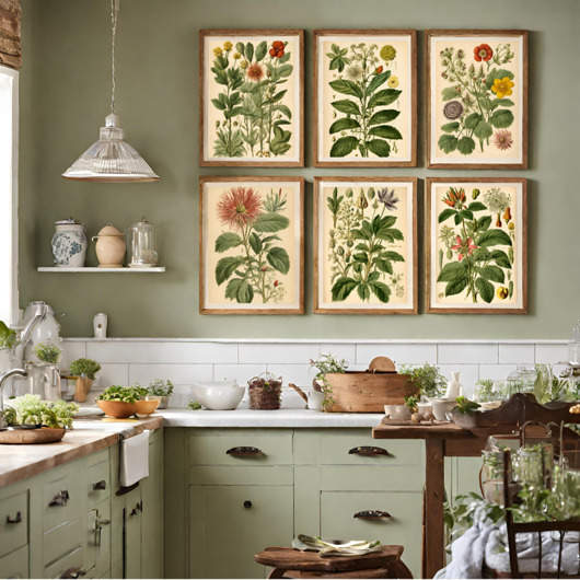 grafiki i ilustracje PLAKATY DO KUCHNI zioła botaniczne vintage