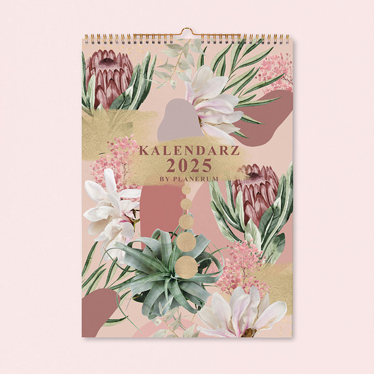 kalendarze i plannery Kalendarz ścienny na Spirali Flora Garden A4 Premium 2025