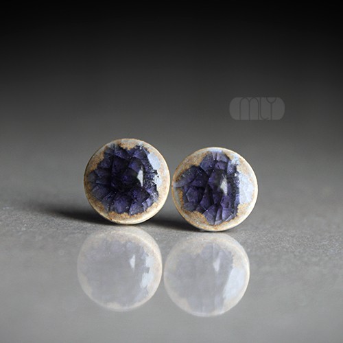 kolczyki ceramiczne Mrożone 14mm/stal chirurgiczna/