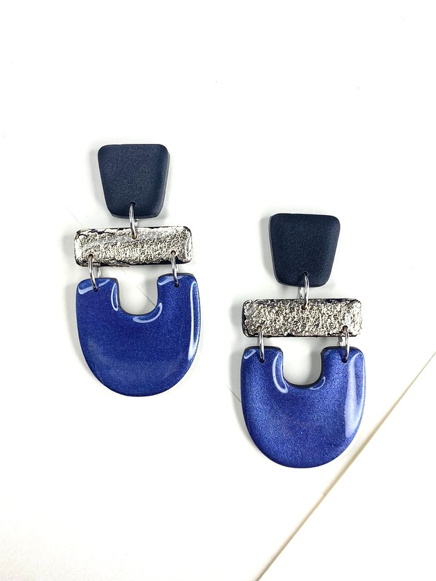 kolczyki z masy plastycznej AZTEK kolorowe wiszące kolczyki na sztyfcie