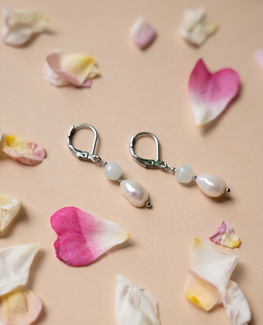 kolczyki srebrne Kolczyki srebrne Pearl Drops