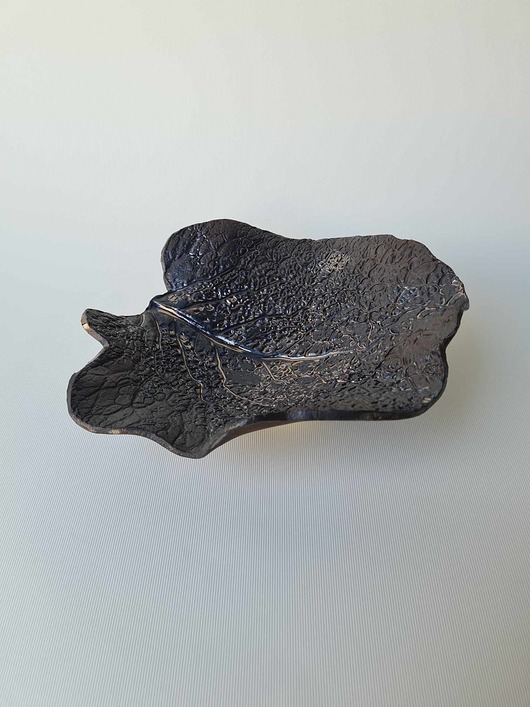 miski i misy Srebrna Misa ceramiczna liść
