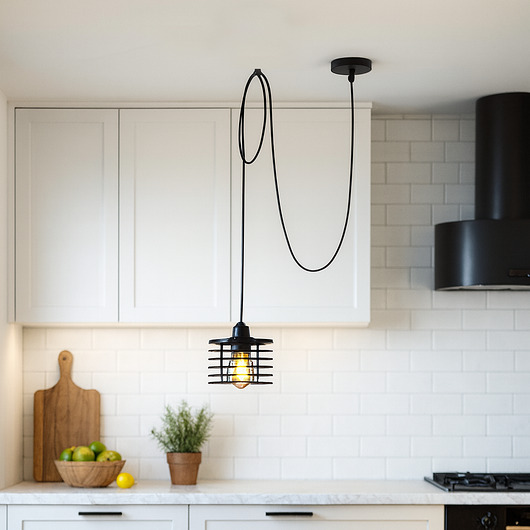 lampy wiszące Czarna lampa wisząca pająk z regulacją długości przewodu GALO LOFT L1