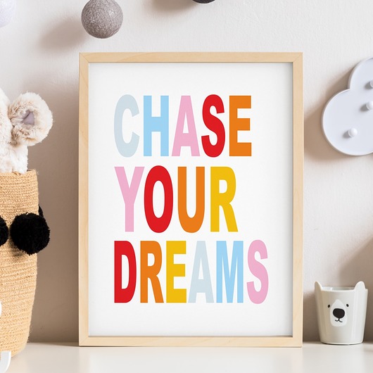 obrazy i plakaty do pokoju dziecięcego Plakat CHASE YOUR DREAMS
