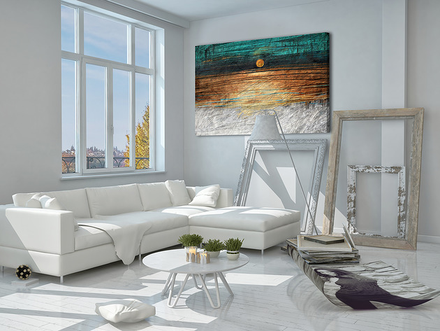 obrazy OBRAZ NA PŁÓTNIE - 120x80cm - ABSTRAKCJA HORYZONT