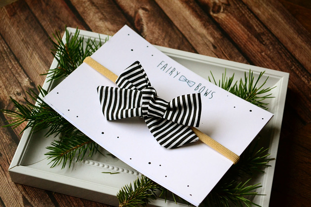 OPASKA DO WŁOSÓW kokardka w paseczki FairyBows