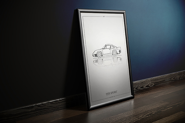 plakaty Plakat Motoryzacja - Porsche 959S