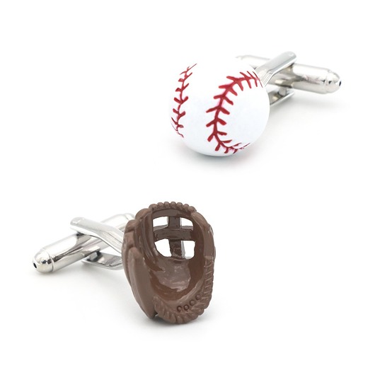 spinki do mankietów SPINKI DO MANKIETÓW Baseball piłka rękawica gra