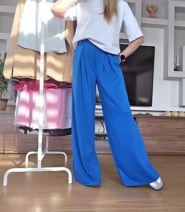 spodnie materiałowe damskie Spodnie Szerokie