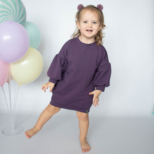 sukienki dla dziewczynki Sukienka/tunika bombka z bufiastymi rekawami