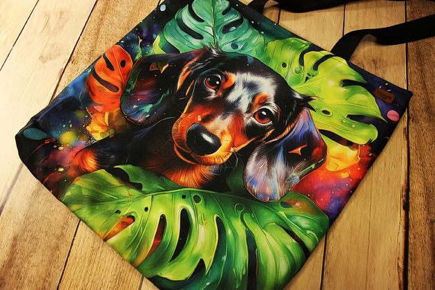 torby na ramię Torba jamnik krótkowłosy czarny