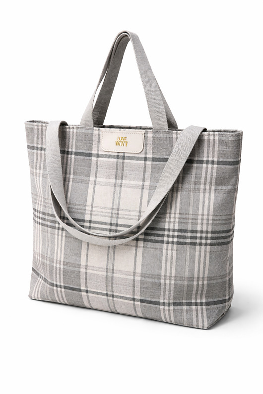 torby XXL Shopper GMB krata jasna / srebrne okucia