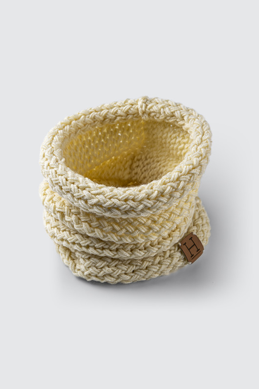 tuby i kominy Komin z wełny merynosa handmade ECRU