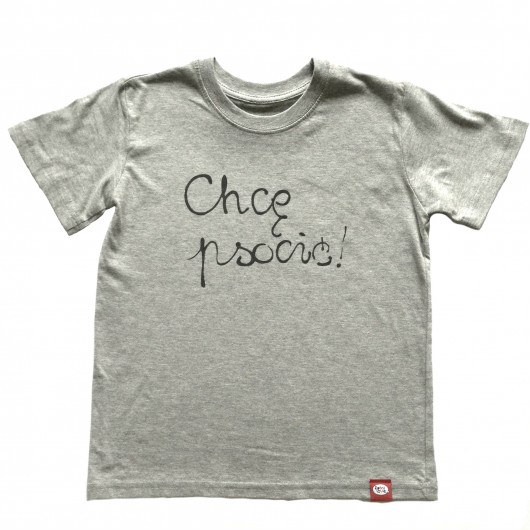 Chcę psocić! t-shirt dziecięcy szary melanż familove