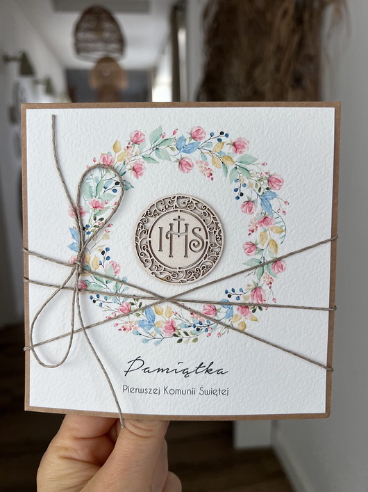kartki na komunię Wyjątkowa kartka na komunię, pamiątka komunii - prezent