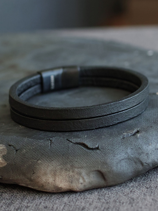 biżuteria męska Klasyczna bransoletka skórzana męska