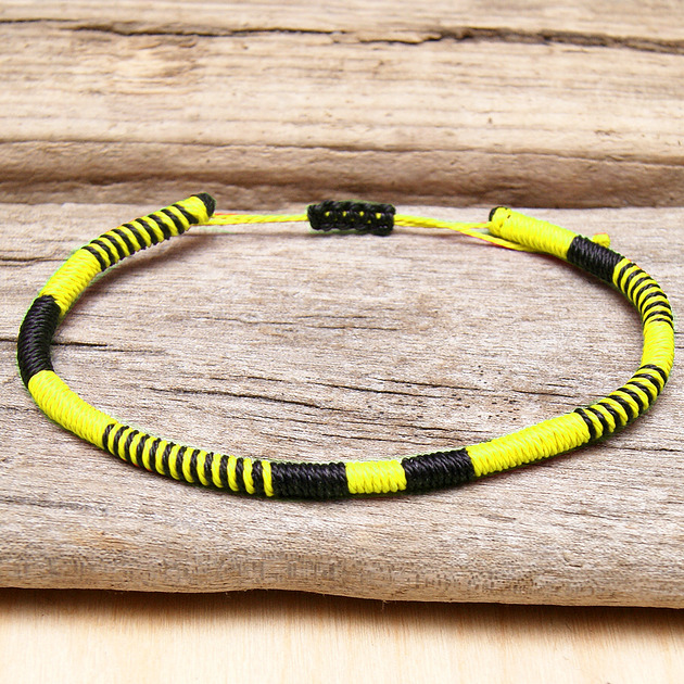 biżuteria męska Męska bransoletka - plecionka SNAKE 5 mm -żółty z czarnym
