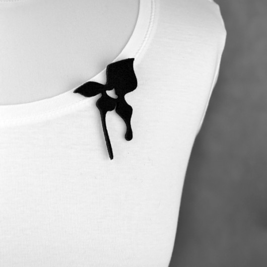 Broszka filcowa storczyk mały felt label