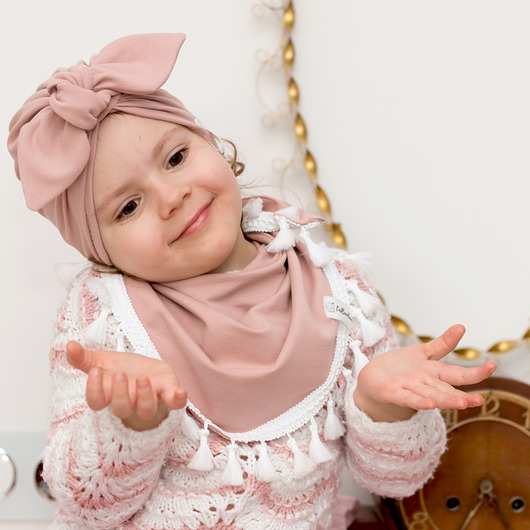 Czapka z kokardą i chusta Rose labambam