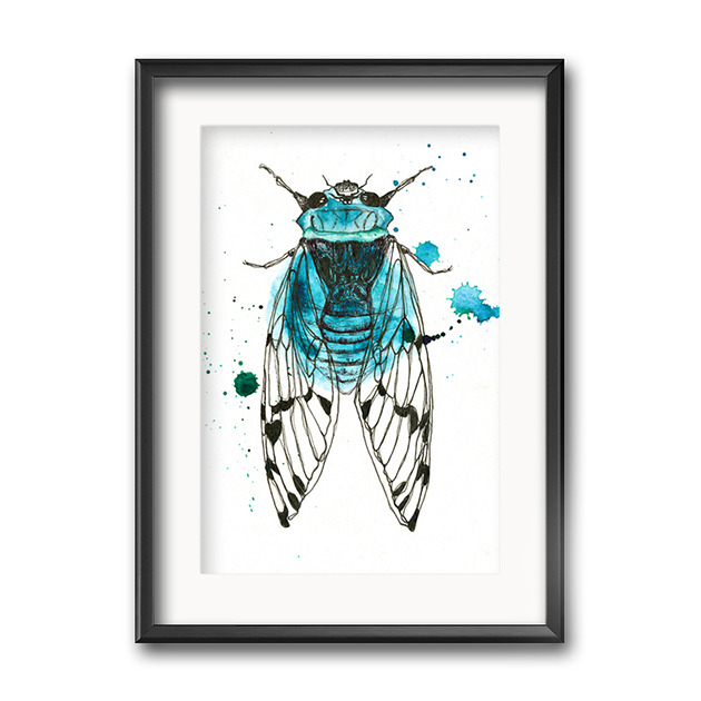 grafiki i ilustracje Cykada niebieska 21x30cm, A4