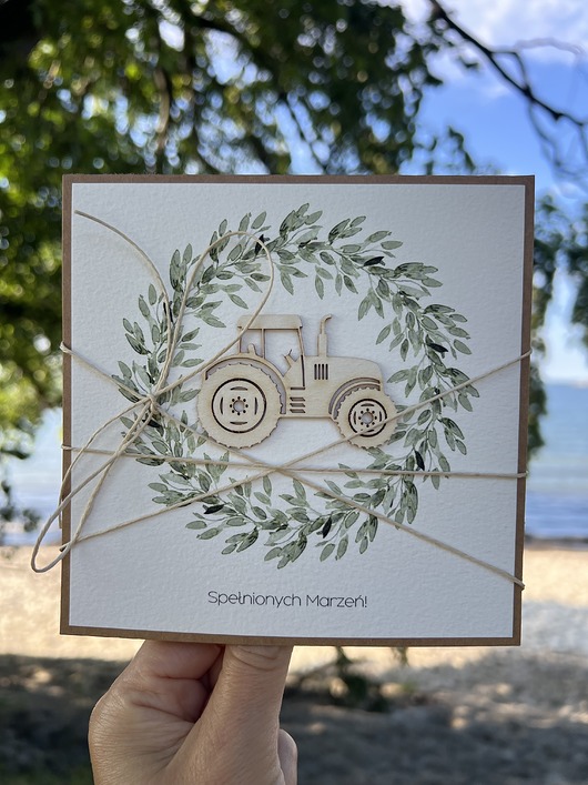 kartki scrapbooking Kartka ręcznie robiona urodzinowa dla rolnika - prezent - traktor