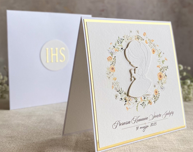 kartki na komunię Kartka na komunię z ozdobną kopertą, 76d