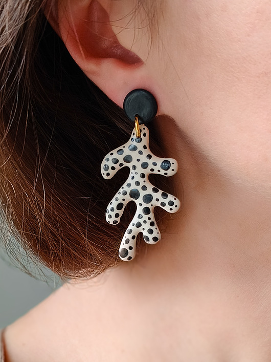 kolczyki z masy plastycznej Kolczyki koralowce duże kolczyki akcesoria dla niej, prezent dla dziewczyny