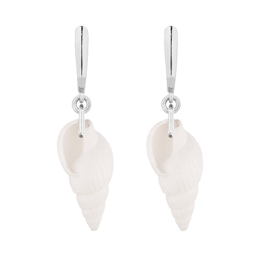 kolczyki srebrne Srebrne kolczyki z białymi muszelkami