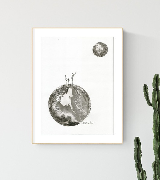 grafika 30x40 cm wykonana ręcznie Krystyna Siwek Art