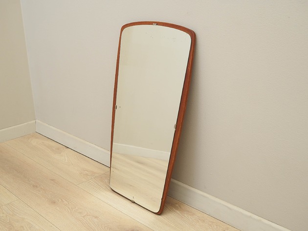 lustra stojące i wiszące Lustro w tekowej ramie, duński design, lata 70, produkcja: Dania
