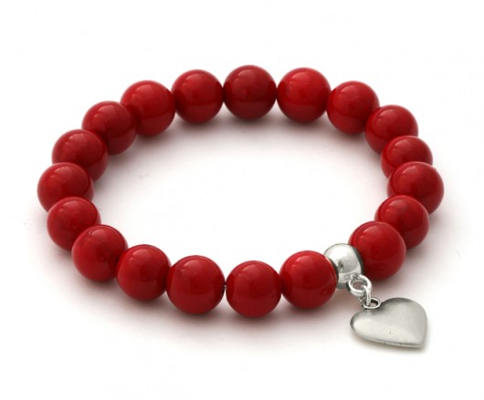 Red jade with heart pendant. Lavoga