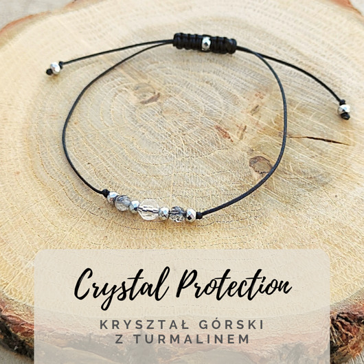 bransoletki na sznurku Bransoletka ochronna Crystal Protection (srebrna)