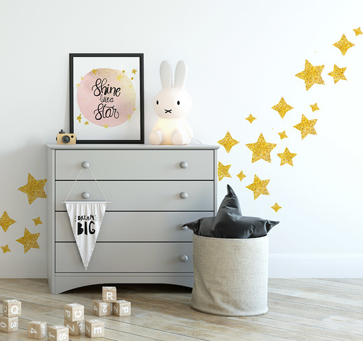 Naklejki ścienne złote gwiazdki Make My Wall 