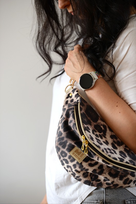 saszetka nerka Nerka welurowa Panterka i Beż