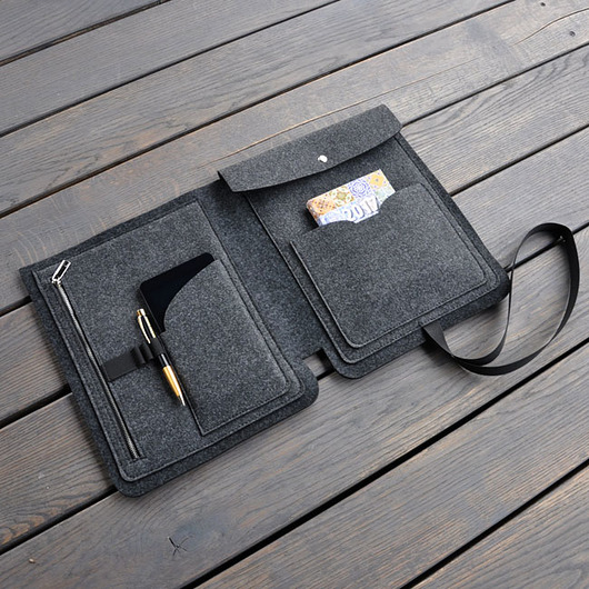 Filcowy organizer A4 - grafitowy - na dokumenty Beltrani