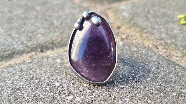 pierścionki - różne Ametyst - pierścionek regulowany