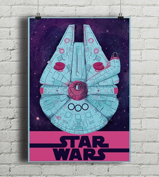 Plakat Star Wars - Sokół Millennium  minimalmill