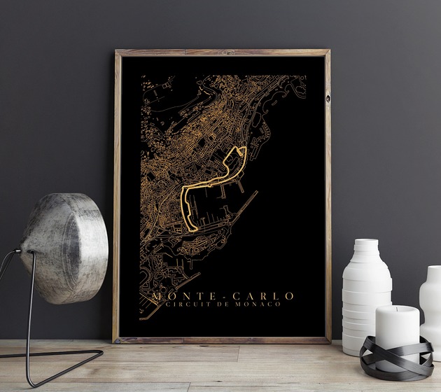 plakaty F1 MONTE CARLO Circuit de Monaco  plakat tor wyścigowy