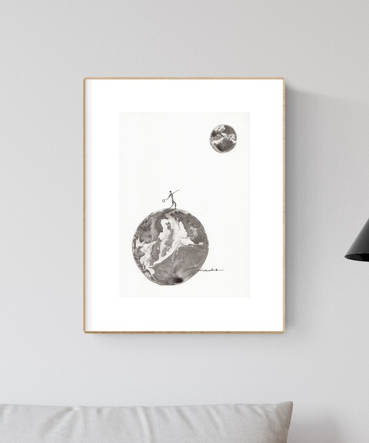 grafika 21X30 cm wykonana ręcznie MiniMalArt
