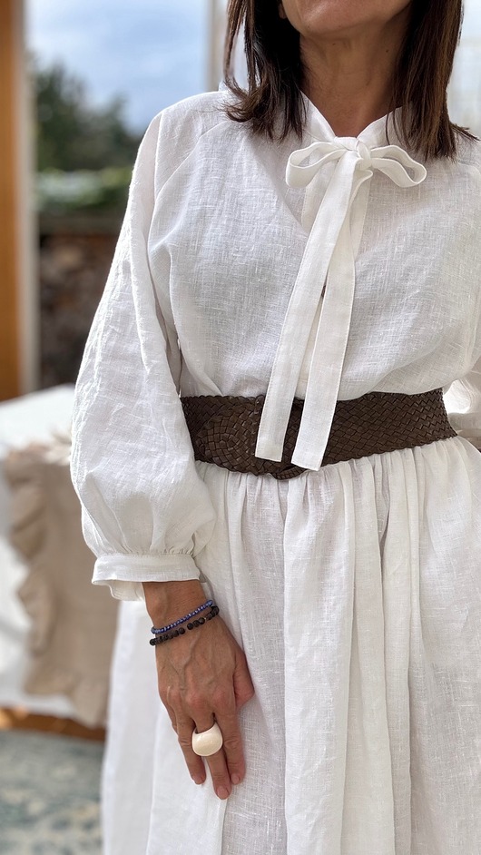 sukienki maxi damskie Lniana sukienka Deia w kolorze białym