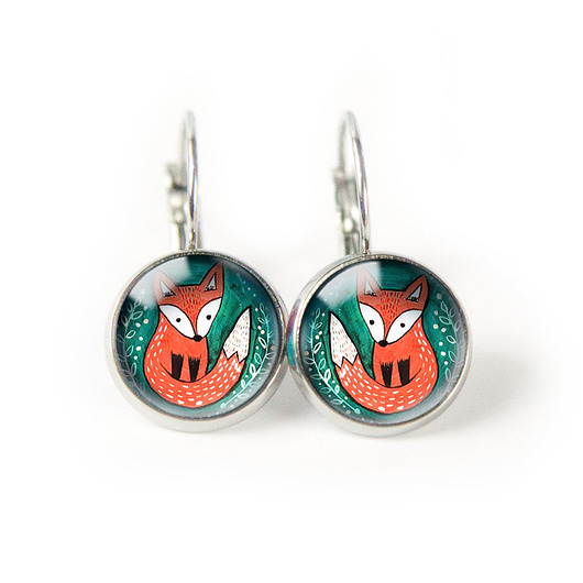 kolczyki szklane LIS kolczyki wiszące