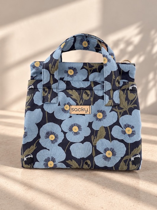 torebki różne Welurowa torba termiczna na lunch bloom