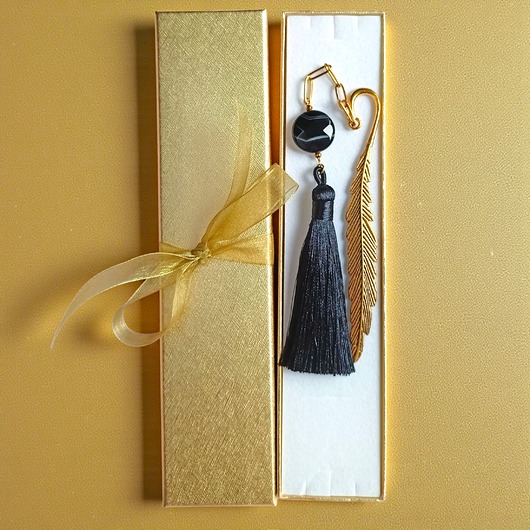 zakładki do książek Zakładka PREMIUM : agat czarny - kamień równowagi