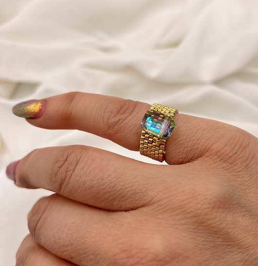 pierścionki złote Złoty pierścionek  z kryształem Swarovski